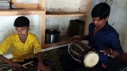 Boys playing tabla showing their talent