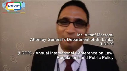 Mr. Althaf Marsoof at LRPP Conference 2013 by GSTF