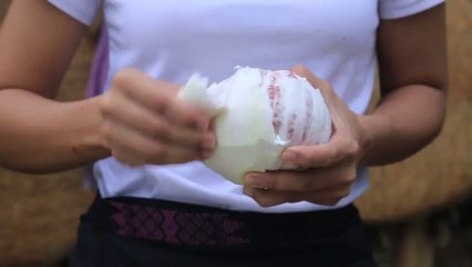 Cooking Pomelo salad with pork in my village