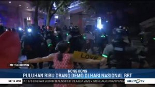 Puluhan Ribu Warga Hong Kong Tetap Berunjuk Rasa di Hari Nasional RRT