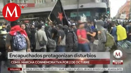 Agreden a fotografos durante marcha del 2 de octubre