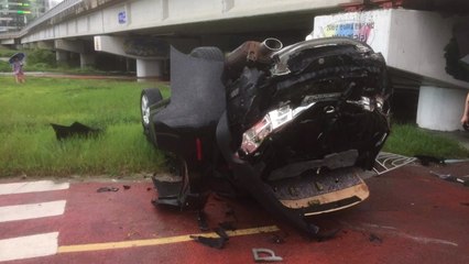 승용차 가드레일 뚫고 추락...사라진 운전자 추적 / YTN