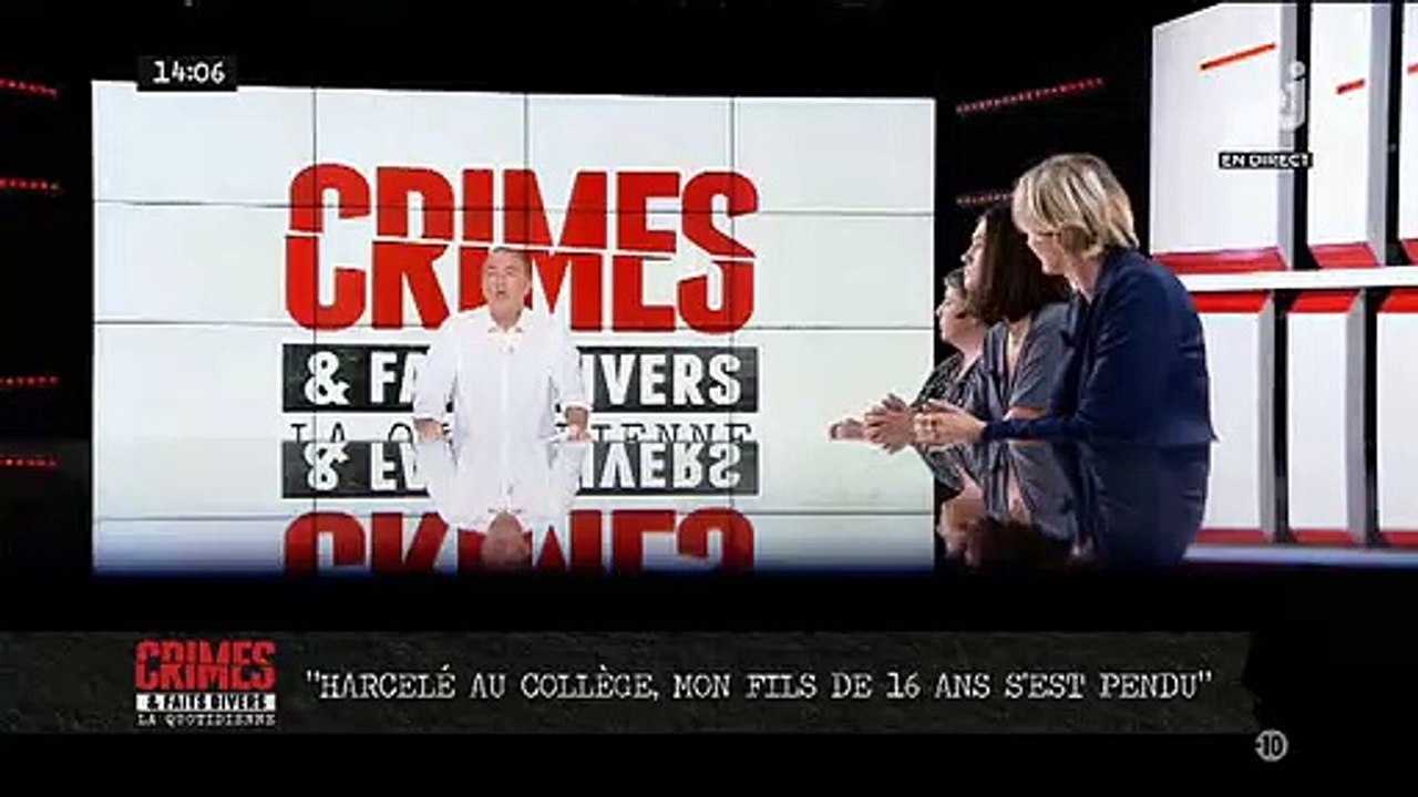 Le témoignage bouleversant, hier, dans "Crimes" sur NRJ12, de la maman de Christopher, 16 ans, qui s'est pendu après avoir été harcelé à l'école: "Ils l'ont écrasé..."