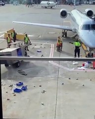 A catering truck lost control