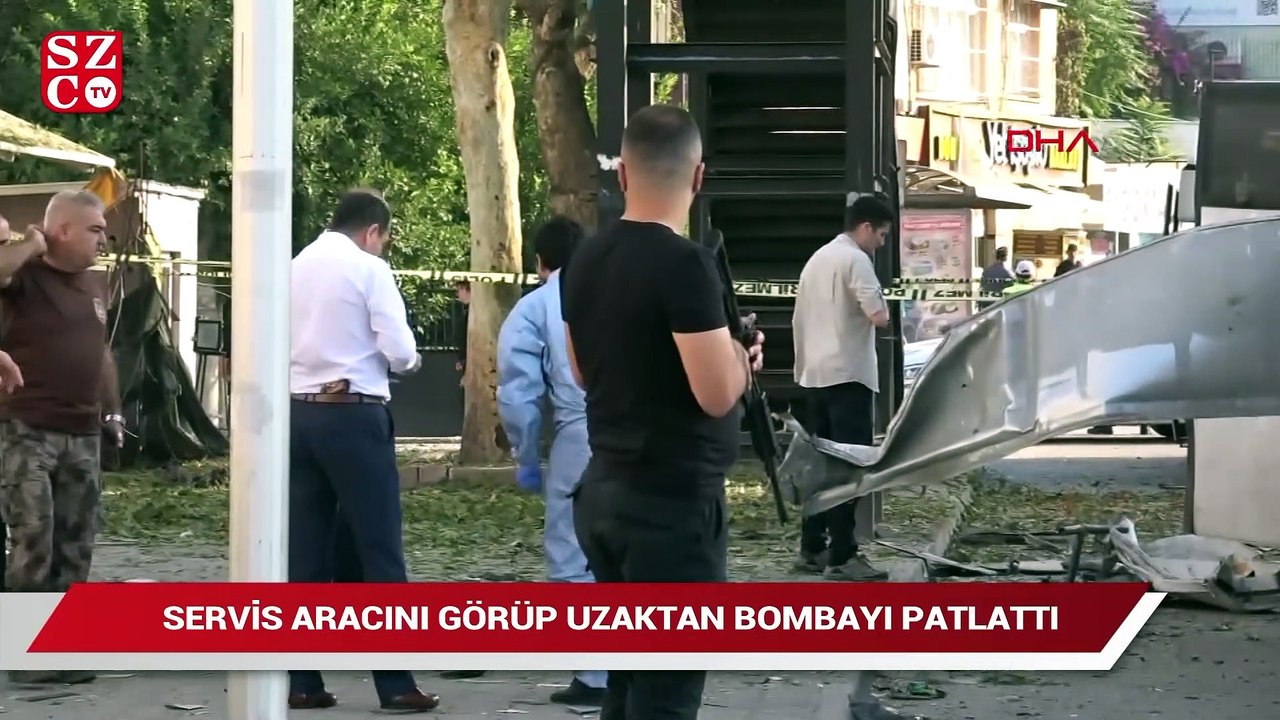 Servis aracını görüp uzaktan bombayı patlattı