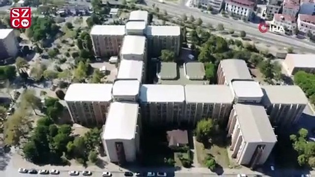 Tahliye edilen Cerrahpaşa Veteriner Fakültesi havadan görüntülendi