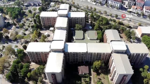 Tahliye edilen Cerrahpaşa Veteriner Fakültesi havadan görüntülendi
