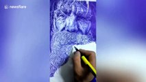 Self-taught Chinese artist spends hours drawing incredibly detailed portraits