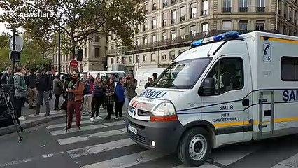 Ambulance arrives at Paris knife attack scene