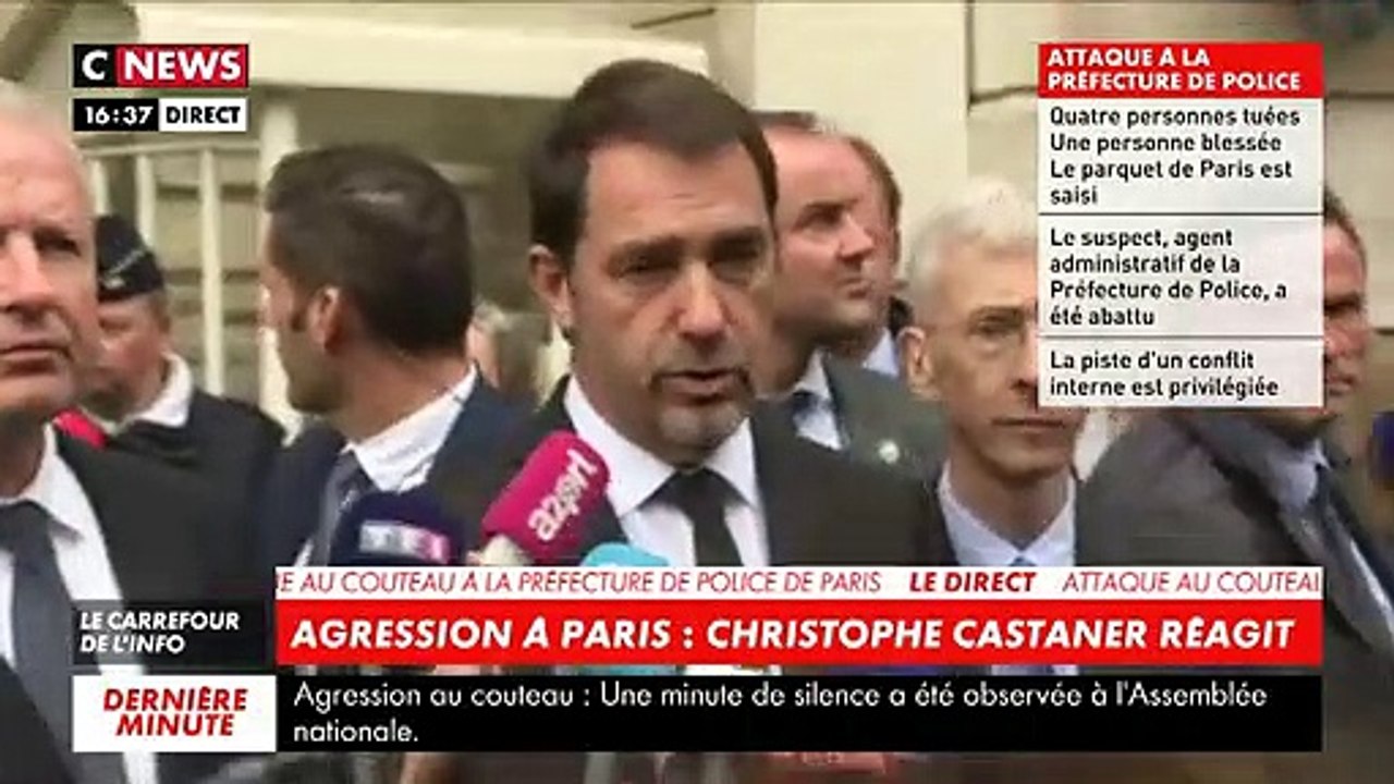 Agression à la préfecture de police de Paris: Regardez la prise de parole du ministre de l'Intérieur Christophe Castaner - VIDEO