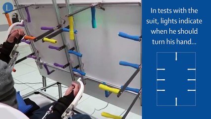 Exoskeleton Controlled by a Brain-Machine Interface