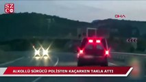 Alkollü sürücü polisten kaçarken takla attı