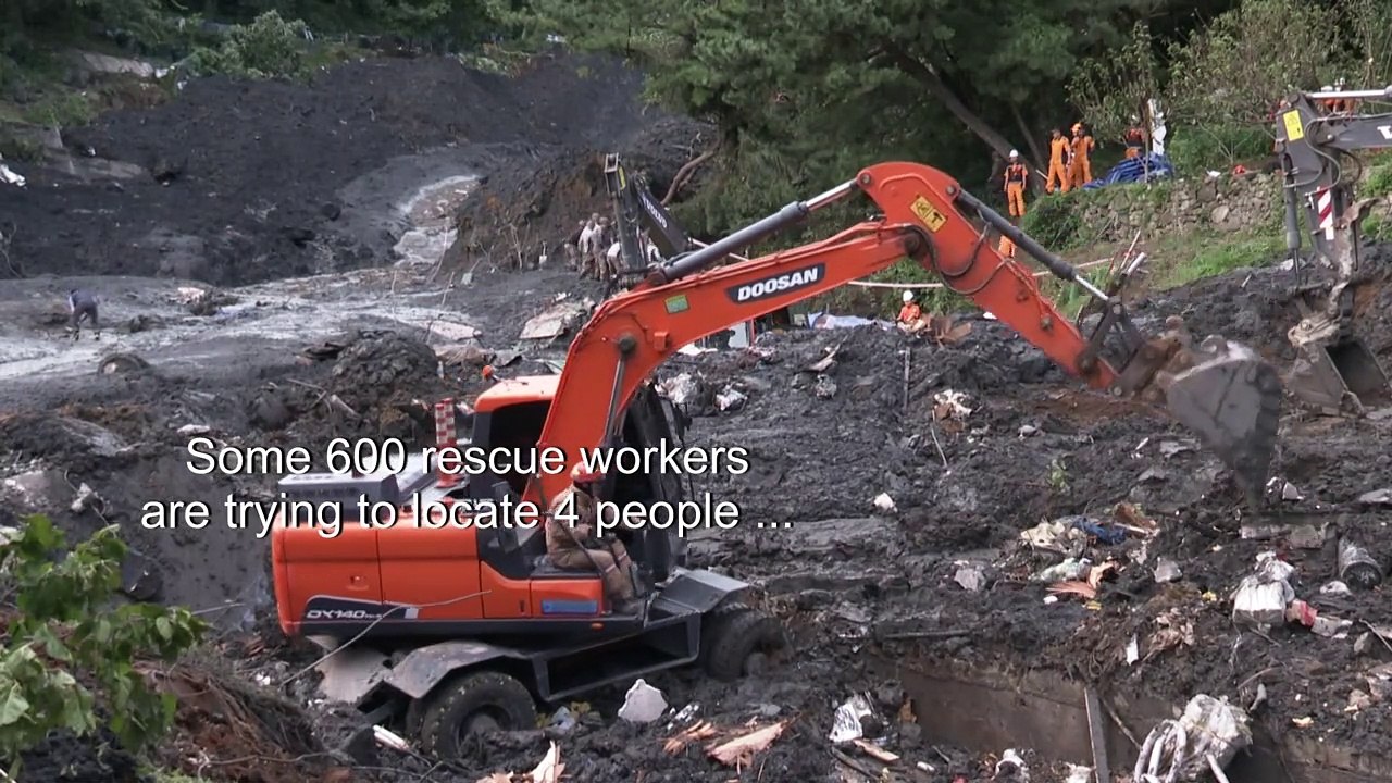 South Korea: emergency services clear landslide in Busan