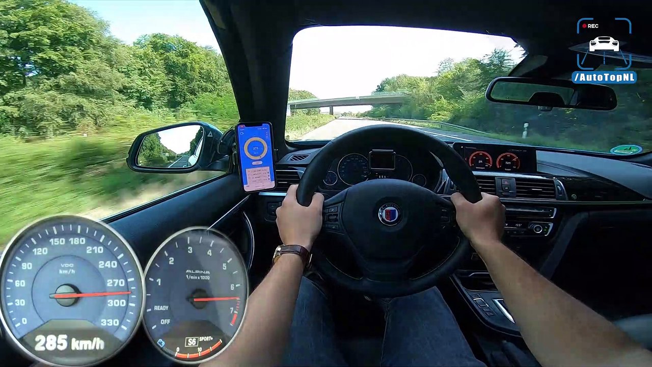 BMW Alpina B4S BiTurbo 301km/h on AUTOBAHN (No Speed Limit) by AutoTopNL