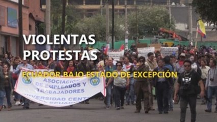 Скачать видео: Ecuador bajo estado de excepción por violentas protestas tras alza de combustibles