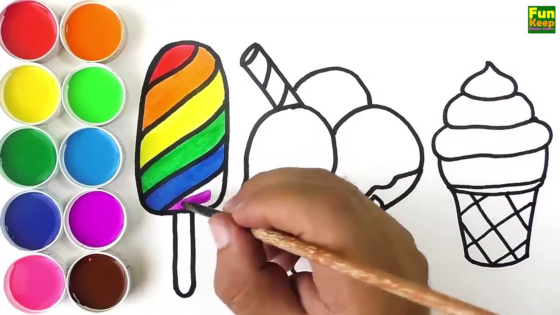 Cómo Dibujar y Pintar Helados de Arco Iris - video Dailymotion
