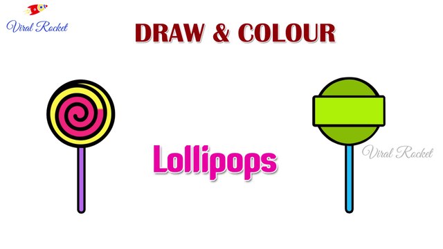 Lollipop Drawing and Colouring for kids | Lollipops drawing for children | Art Breeze # 30 | Learn Colouring and Drawing for kids |