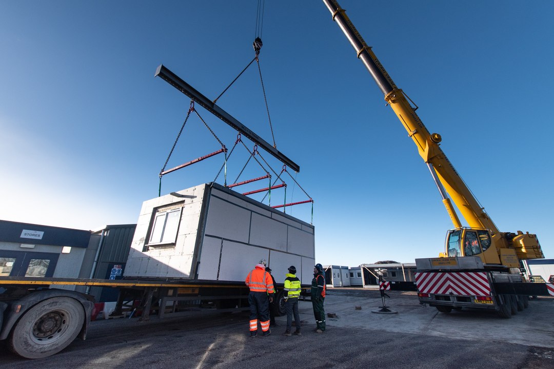 Calderdale houses delivered on a truck create new retirement complex