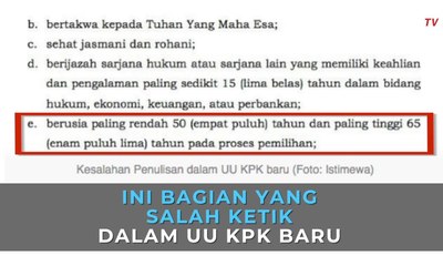 Ini Bagian yang Salah Ketik dalam UU KPK Baru