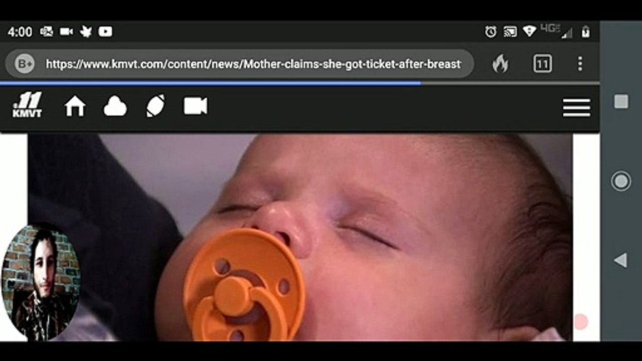 Women gets a ticket for breastfeeding