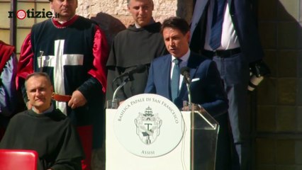 Assisi, Conte: "Non possediamo il nostro Paese, ma dobbiamo custodirlo"| Notizie.it