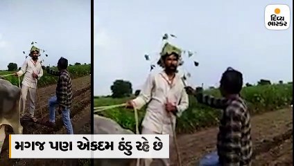 વખાના માર્યા ખેડૂતે બનાવ્યું ગ્રીન હેલમેટ, જૂગાડુ પ્રયોગનો વીડિયો વાઈરલ