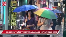 Beklenen yağış başladı; hayatı felç etti