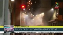 Persiste represión policial contra manifestantes en Quito