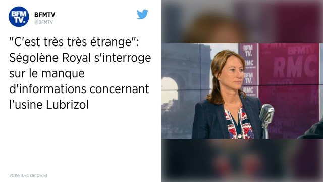 Incendie de Lubrizol : C'est très très étrange , estime Ségolène Royal