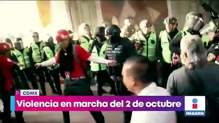 Policías vestidos como civil provocan violencia en la marcha del 2 de octubre
