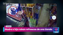 Mamá utiliza a su hijo para robar tienda