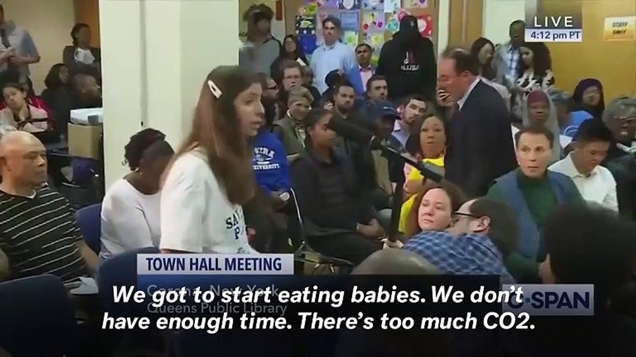 'Eat The Babies!': Woman's Speech At Alexandria Ocasio-Cortez's Town Hall Meeting Goes Viral