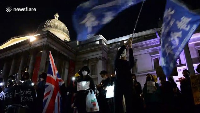 London protestors stand in solidarity with Hong Kong after ban on masks announced