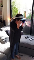 Woman Screams while in Underwater VR Experience