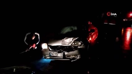 Şiddetli sağanak kazaya neden oldu: 2 yaralı