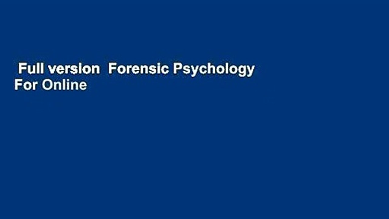 Full version  Forensic Psychology  For Online