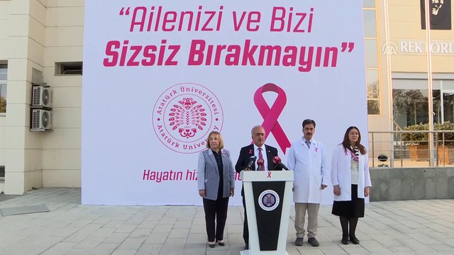 Üniversiteyi pembe fiyonklarla donatıp meme kanserine dikkati çektiler - ERZURUM