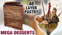 Mega Desserts | Largest Pastry In Mumbai | 48 Layer Pastry | Jumbo Sundae | Mega Foods 2019