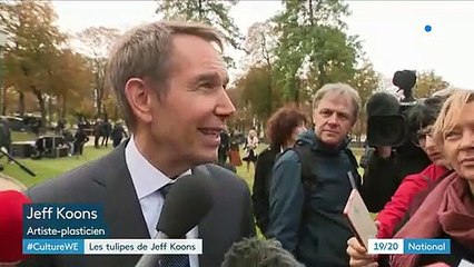Regardez la sculpture géante qui fait polémique, les "Tulipes" de Jeff Koons, cadeaux des Etats-Unis à la ville de Paris après les attentats de 2015-2016