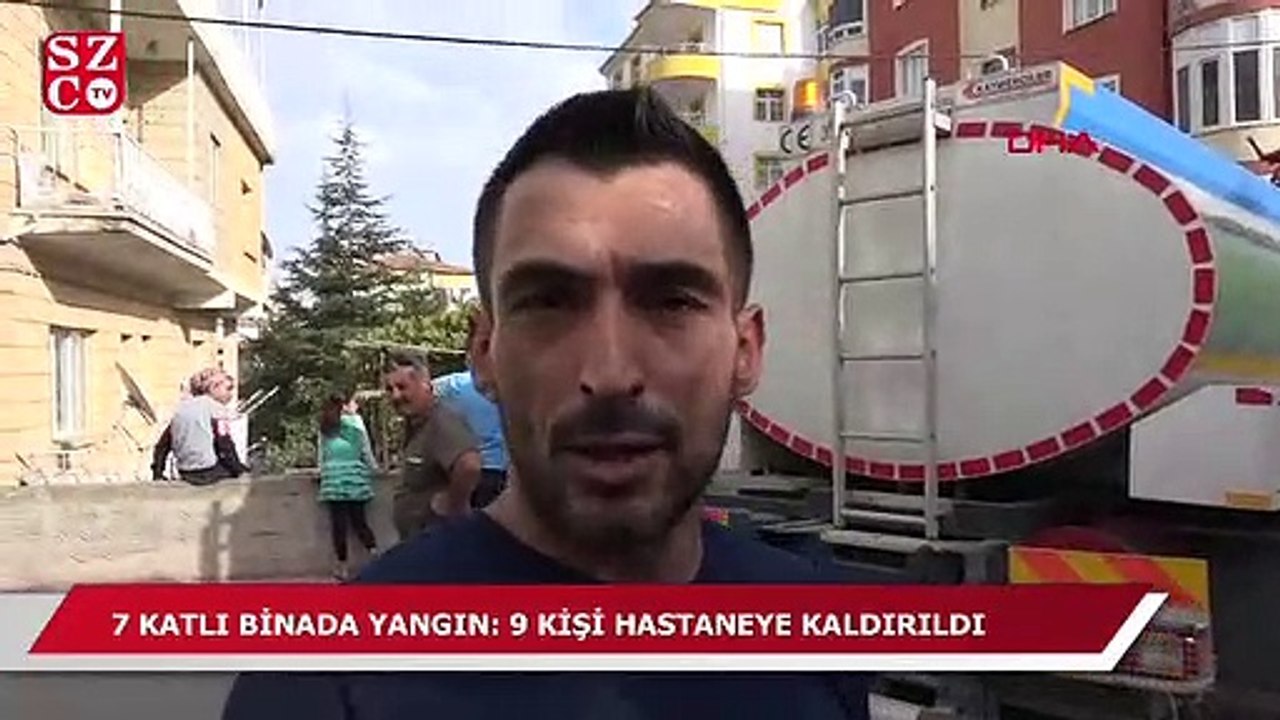 7 katlı binada yangın: 9 kişi hastaneye kaldırıldı