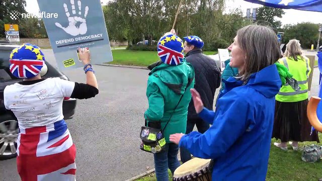 Protesters demonstrate at David Cameron book signing in Cheltenham
