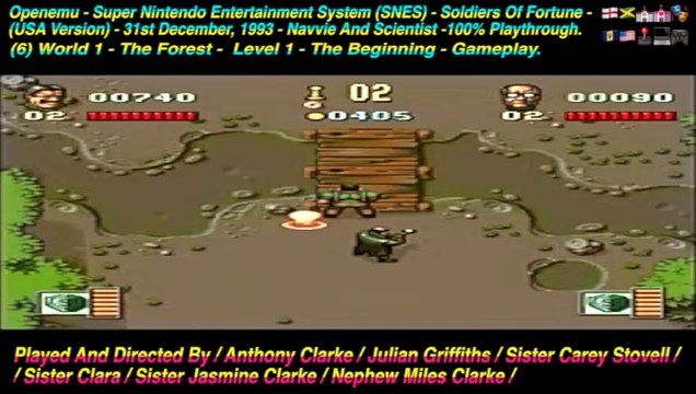 ⛪️ Openemu - Super Nintendo Entertainment System (SNES) - Soldiers Of Fortune (USA Verson) - World 1 - 100% Playthrough - Navvie And Scientist - 31st December, 1993 ⛪️