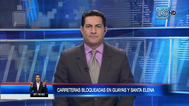 Carreteras bloqueadas en las provincias de Guayas y Santa Elena