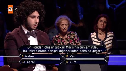 1 milyonluk İstiklal Marşı sorusunu bildi !