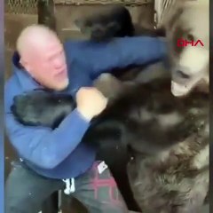 Rus dövüşçü, ayıyla böyle antrenman yaptı