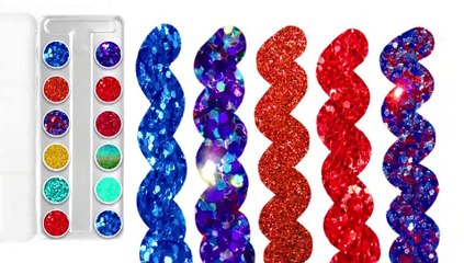 Glitter Rainbow Stars Drawing Coloring and Painting - Colors for Kids Children