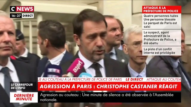 Attaque au couteau à la préfecture de police de Paris: Christophe Castaner affirme qu'il n'y avait aucun signe de radicalisation
