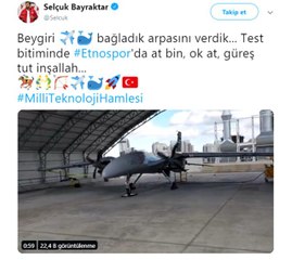 Selçuk Bayraktar, Akıncı'nın yeni test görüntülerini yayınladı