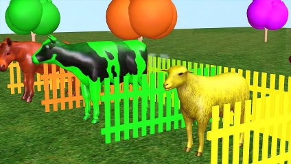 下载视频: Los animales de granja #h se transforman en animales de colores comiendo ice cream videos para niños