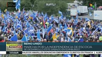 Partidarios de la independencia de Escocia marchan contra el brexit